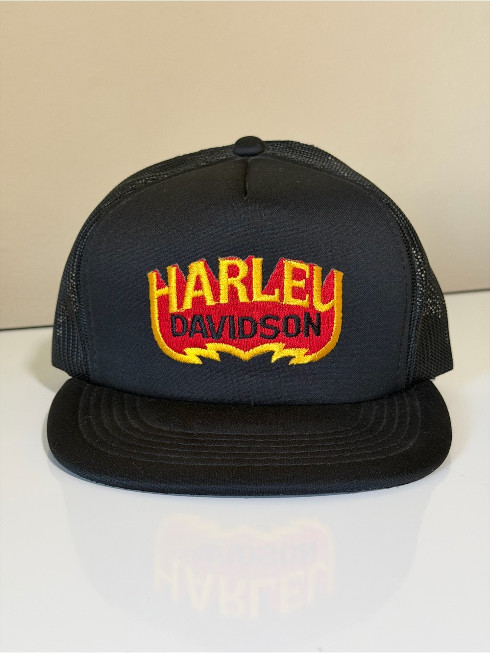 Vintage 1980’s Harley-Davidson Snapback Trucker Hat with Embroidered Patch